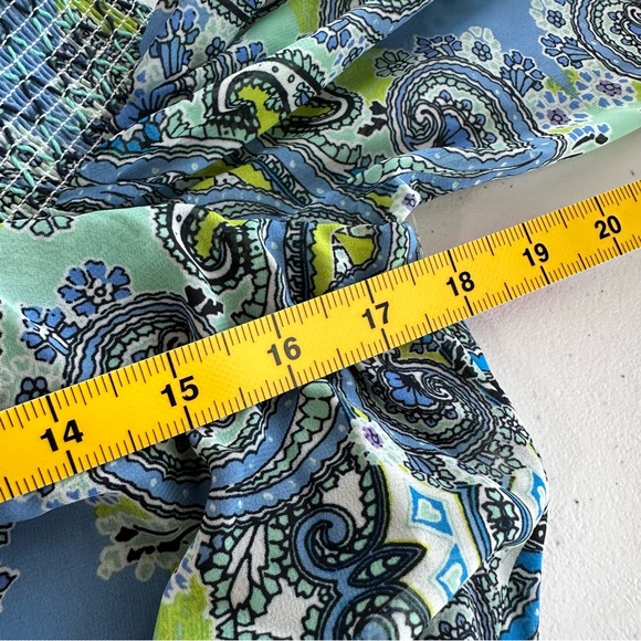 Eliza J Smocked Off-the-Shoulder Paisley Dress Sz 4 Knee Length - Picture 6 of 7